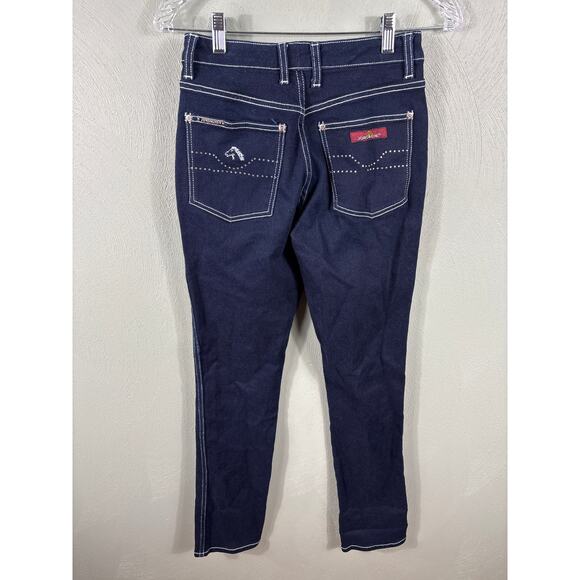 Jordache Women's 27 Blue Dark Wash Studded Rhinestone Stretch Pants Denim Jeans - Picture 13 of 14